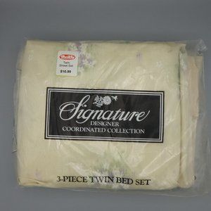 Vintage Twin Sheet Set, Floral Print, NOS Sheets, New in Package, Bedding Linens